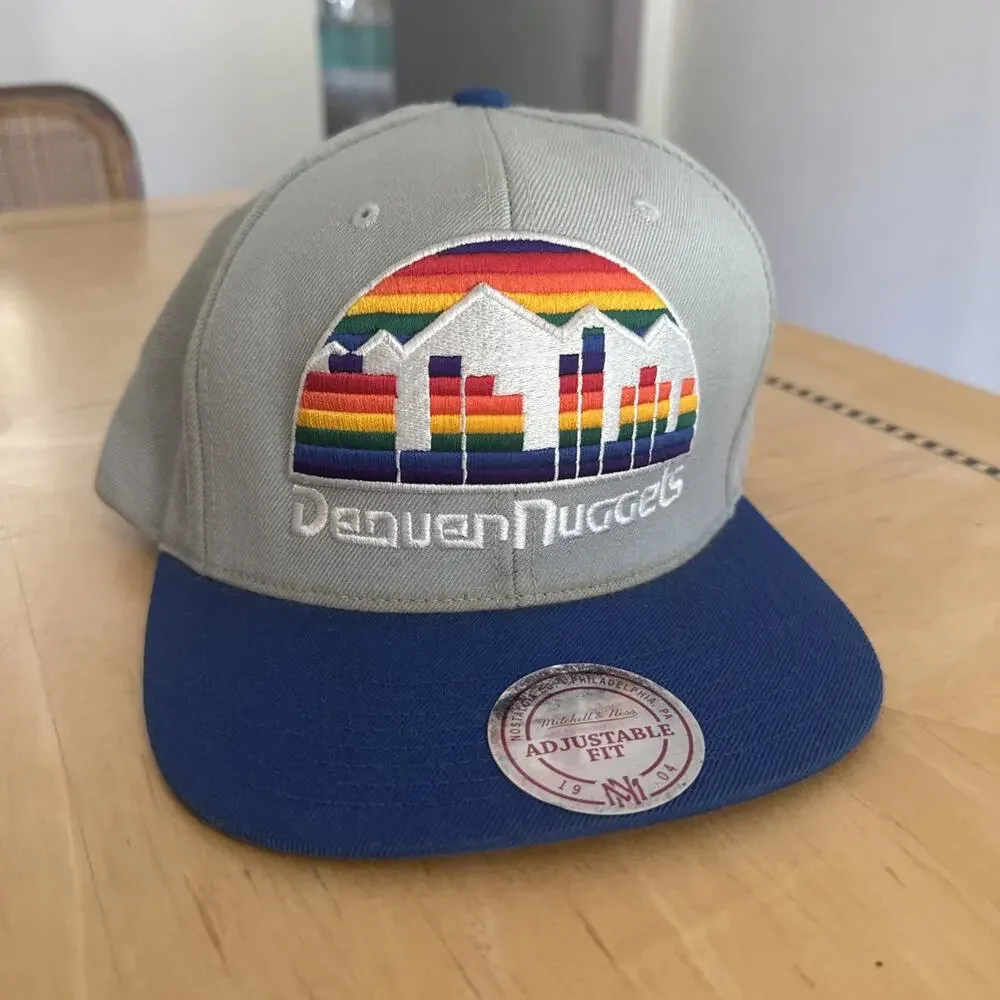 Denver Nuggets Nostalgia Mitchell & Ness Wool Gray Adjustable Baseball Cap Hat